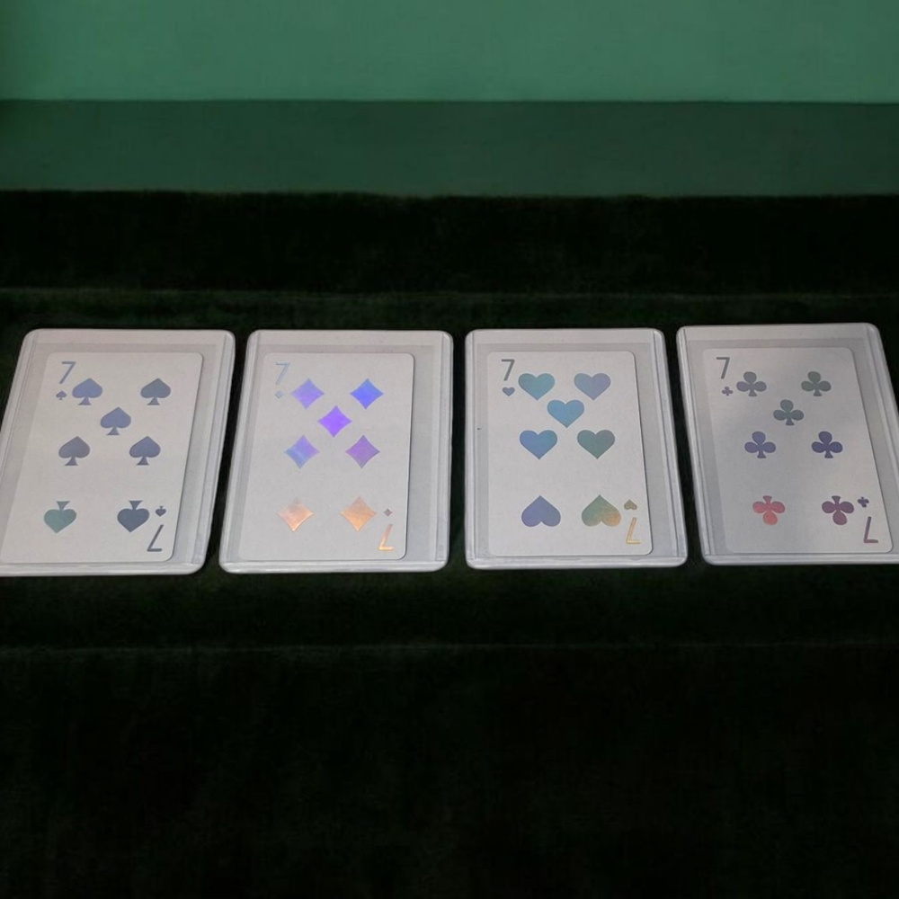 DIOR JOY! Lucky # 7's Full Suit Of Dior 7's! 4 Cards In Hard Covers